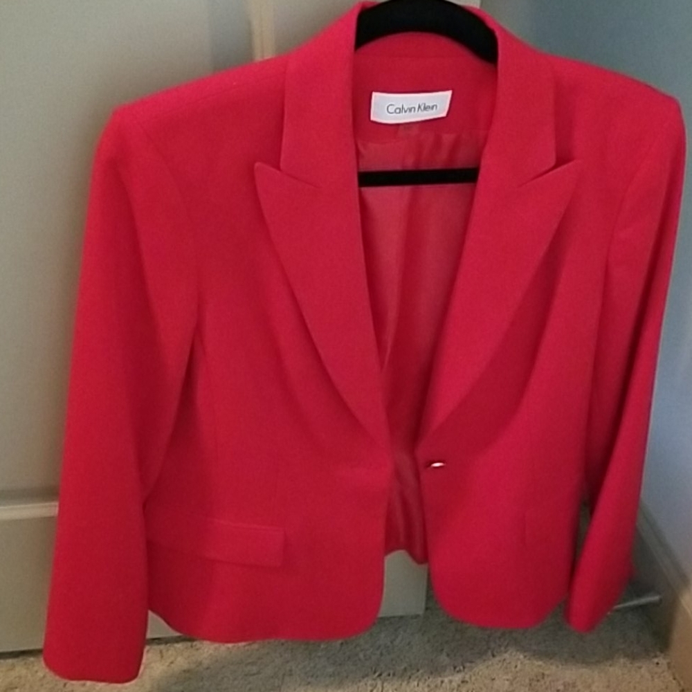 Womens Red Calvin Klein Blazer